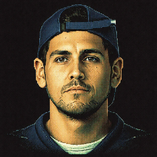 Terminal-style voxel portrait of Alejandro Tabilo
