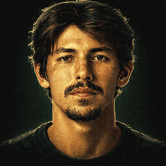 Terminal-style voxel portrait of Alexei Popyrin